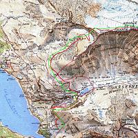  Le parcours du jour: la montée en rouge et la descente en vert