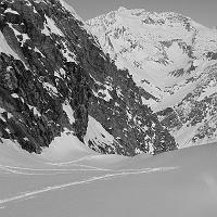  Le sommet de Bellecôte (haut de La Plagne) et le glacier du Cul du Nant