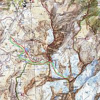  Le parcours du jour: la montée en rouge et la descente en vert