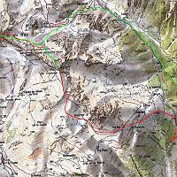  Le parcours du jour: la montée en rouge et la descente en vert