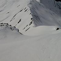  Le départ du couloir Sud. C'est d'abord Ouest puis ça tourne vers le Sud