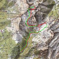  Le parcours du jour: la montée en rouge et la descente en vert