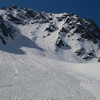 Le couloir de l'aiguille du G.F., bien ravagé