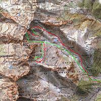  En rouge la montée, en vert la descente