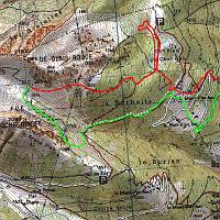  En rouge la montée, en vert la descente