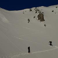  Le col du Biol, Cyril refait la trace.